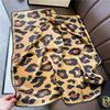 68Cm Retro Leopard Print Silk Scarf Women Imitation Silk Fashion Versatile Headwear Bag Accessories Clothing Square Scarf