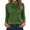 Maglione Casual da Donna a Collo Alto con Maniche Lunghe e Colore