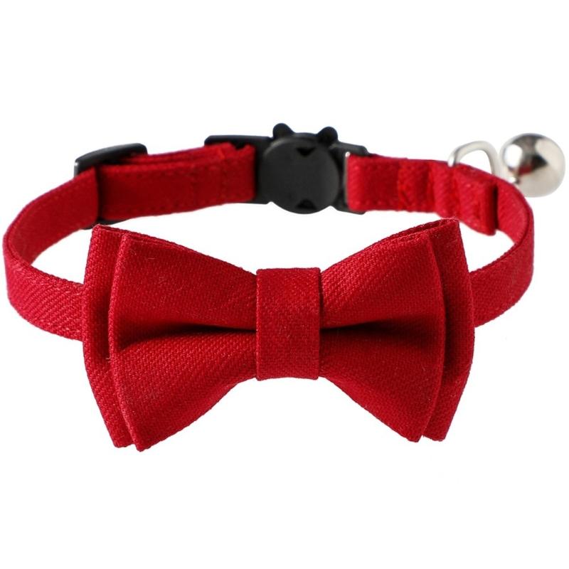 

Pet Bowtie Collar Cute Costume Red Necktie Break-away Buckle Metal D-Ring for Small Dogs Puppy Cats Grooming Accessories 1