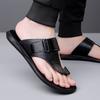 Fashion High Quality Summer Mens Casual Leather Slippers New Outdoor Walking Slippers Fashion Soft Bottom Casual Beach Antiskid Slippers