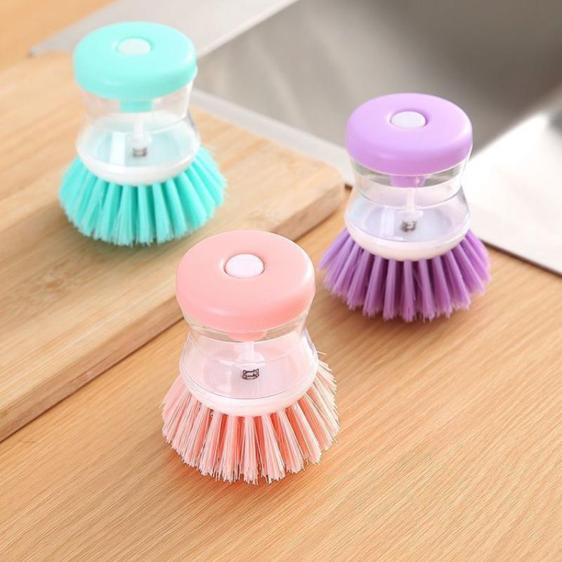 1pc Hydraulic Pot Scrubber, Press-on Household Cleaning Brush, Multi-purpose Kitchen Brush