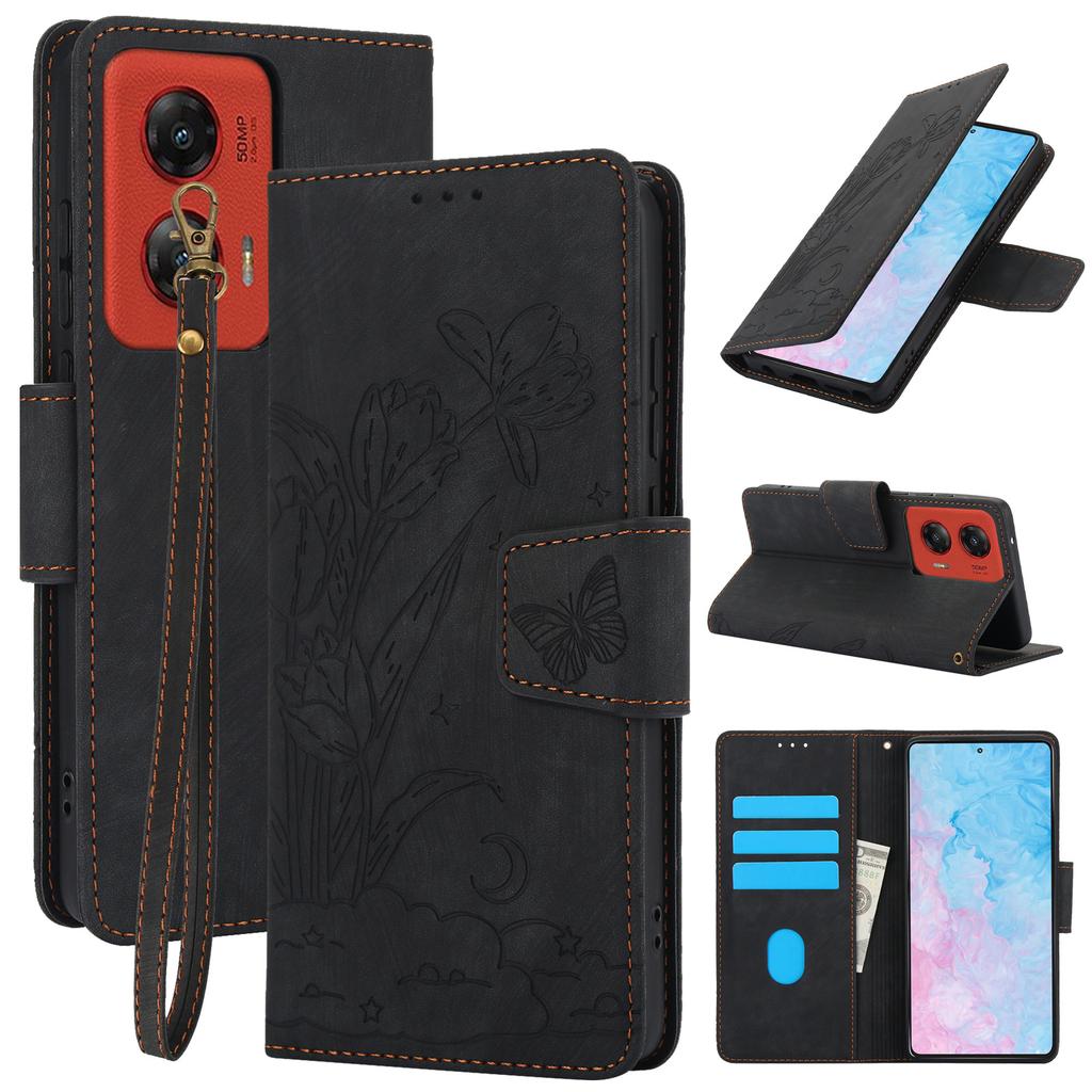 Suitable for MOTO G 5G 2026 mobile phone leather case G power retro orchid butterfly embossing card wallet