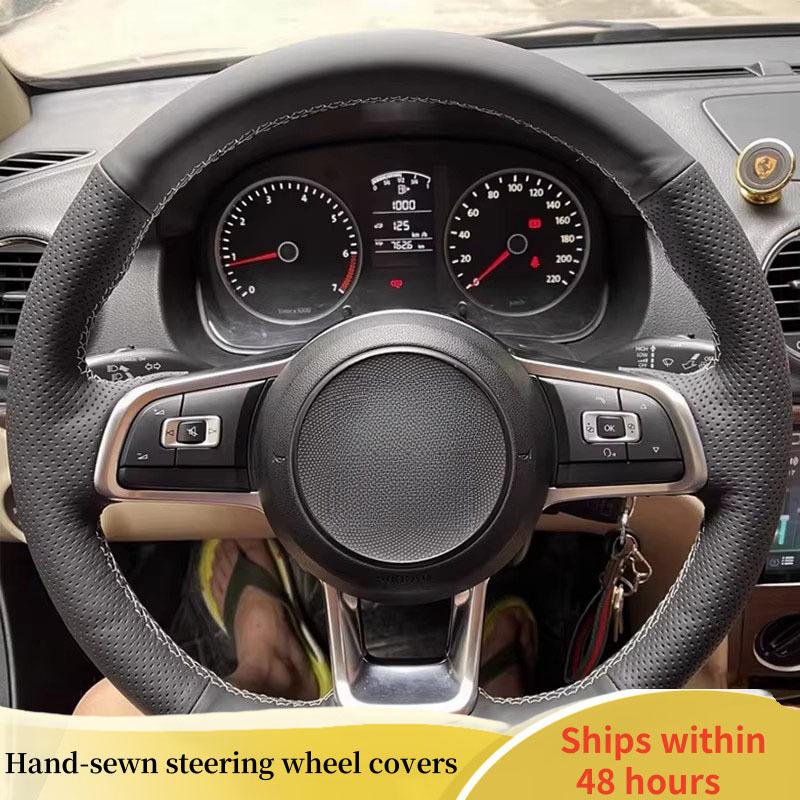 

Car Steering Wheel Cover For Volkswagen VW Golf R MK7 Golf 7 GTI VW Polo GTI Scirocco 2015 2016 Original Steering Wheel Braid 3 Colors Thread