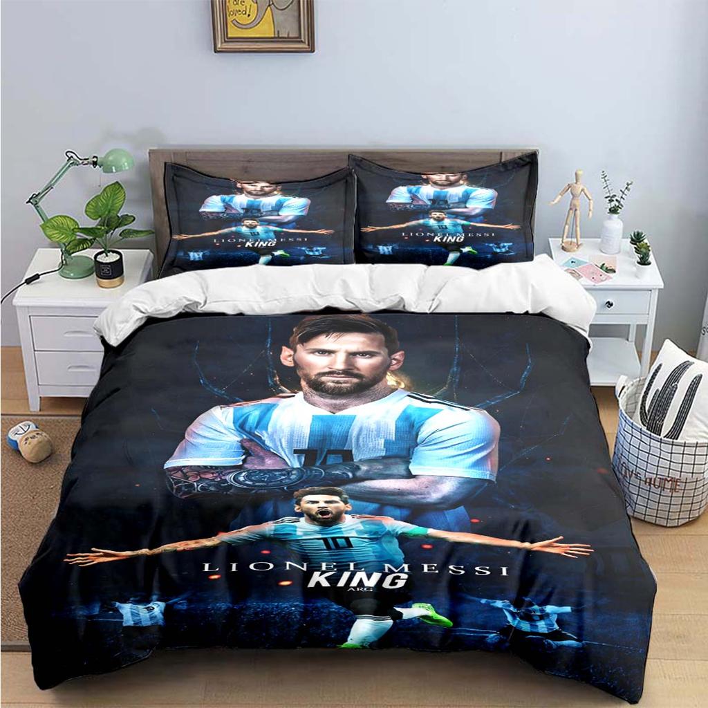 Modischer Fußballstar R-Ronaldo Aufdruck Bettwäsche Set Bettbezug Decke Bett Jugend Kinder Mädchen Jungen Luxus Geburtstagsgeschenk