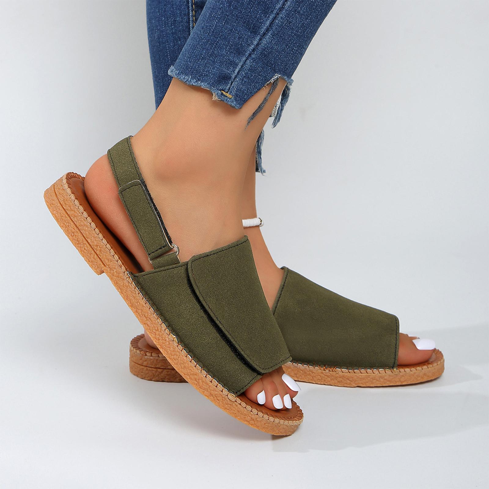 

Women s patchwork lightweight and comfortable sandals for external wear 36 армия зеленый