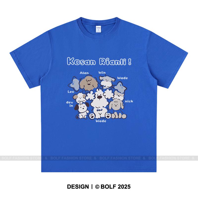 Playful Cartoon Sketch Printed Unisex Men Women T-Shirt Tees Tops 100% Cotton Loose Fit Trendy Graphic Daily Wear