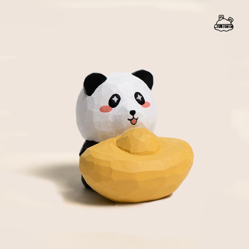 Figurină animal pisică din lemn sculptat pentru copii, ornament mic creativ de birou, decor pentru mașină, jucărie de scenă