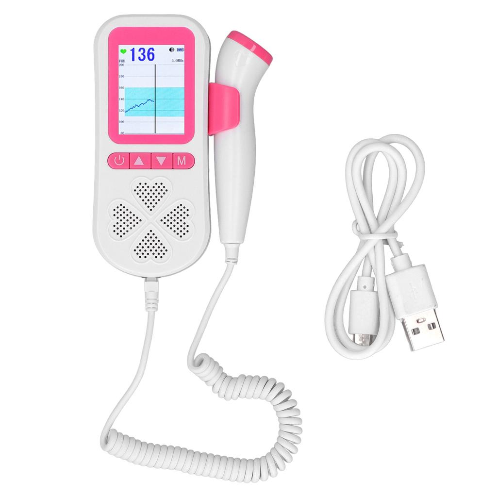 Fetal Heartbeat Monitor 3 Modes Accurate Measurement Noise Reduction Heart Detector with Charging Line