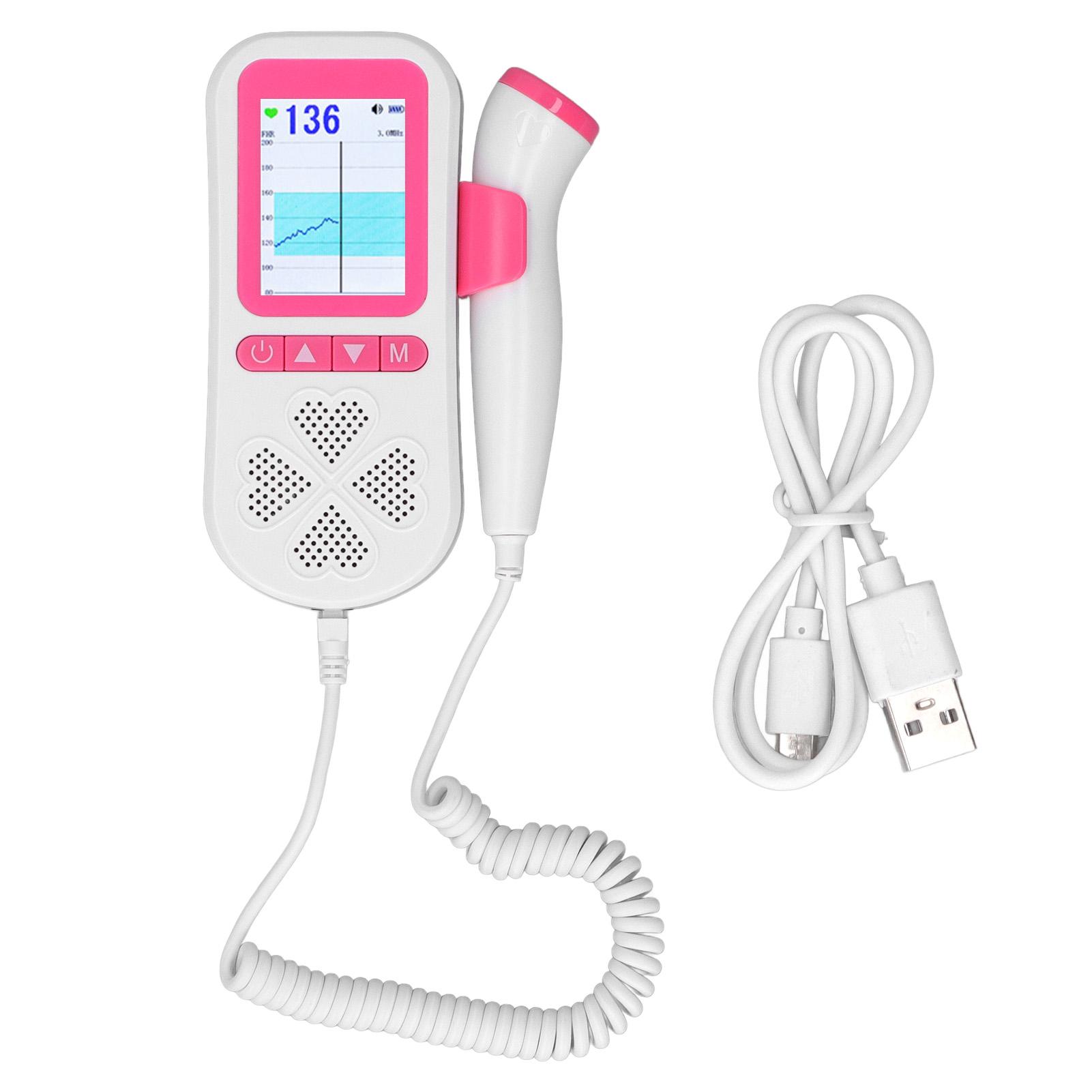 Fetal Heartbeat Monitor 3 Modes Accurate Measurement Noise Reduction Heart Detector with Charging Line