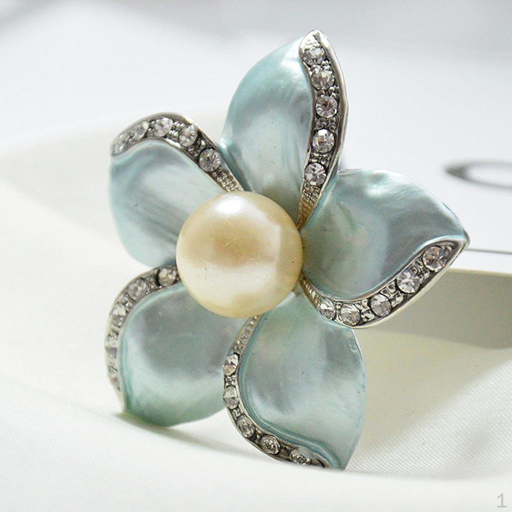 

Brooch with Pearl Crystal for Women Suit Decoration Pins світло-синій колір