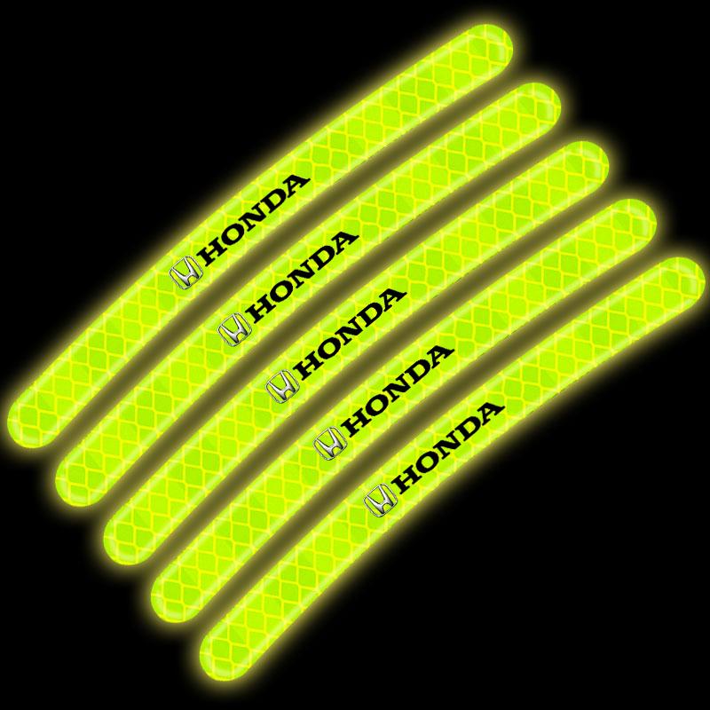 Auto Radnabe Reflektierende Aufkleber Reifen Felge Leuchtendes Zubehör Für Honda Fit Mugen Insight Type S R VTEC DOHC Modulo Vezel Legend RR Si