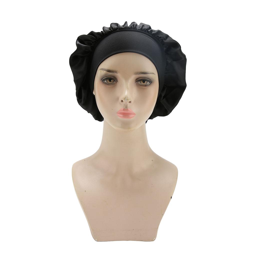 Silk Hair Bonnet Hair Cap Silk Fabric Wide Band Satin Bonnet Breathable Headband Bonnets Wide Band Satin Bonnets