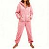 Women's Fashion Fleece-Lined Thickened Fleece Hooded Pyjamas With Zip-Up Onesie