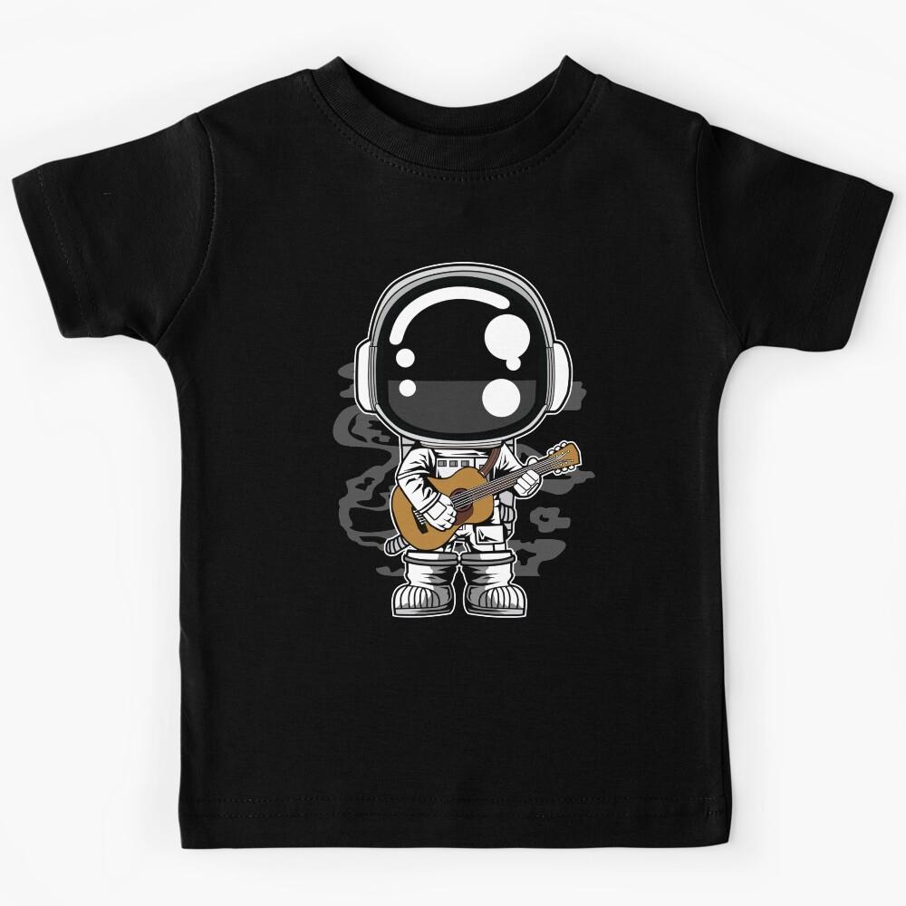 Astronaut Acoustic Guitar - Funny Outer Space Lovers Kids T-Shirt 140