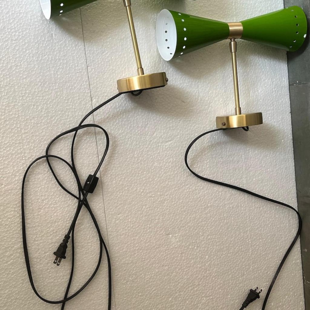 Kinkiet ścienny Mid-Century Modern Green Diabolo, podwójna oprawa oświetleniowa, lampa ścienna w stylu industrialnym, wystrój domu, nowoczesna lampa ścienna