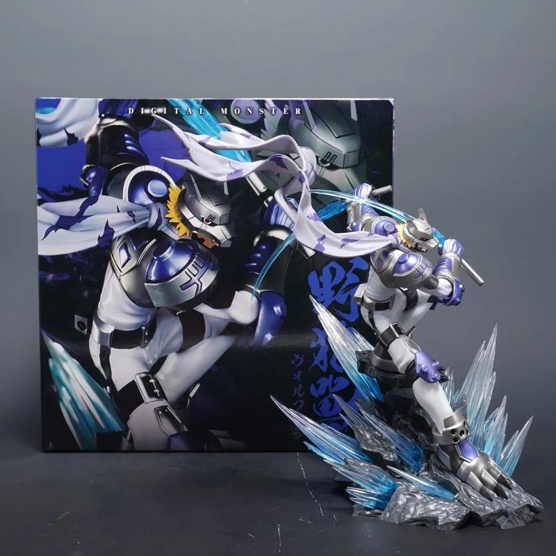 26cm Anime Digimon Agunimon Wolfmon Agnimon Action Figures PVC Statue Collectable Model Toy Computer Case Decor Boy Gift