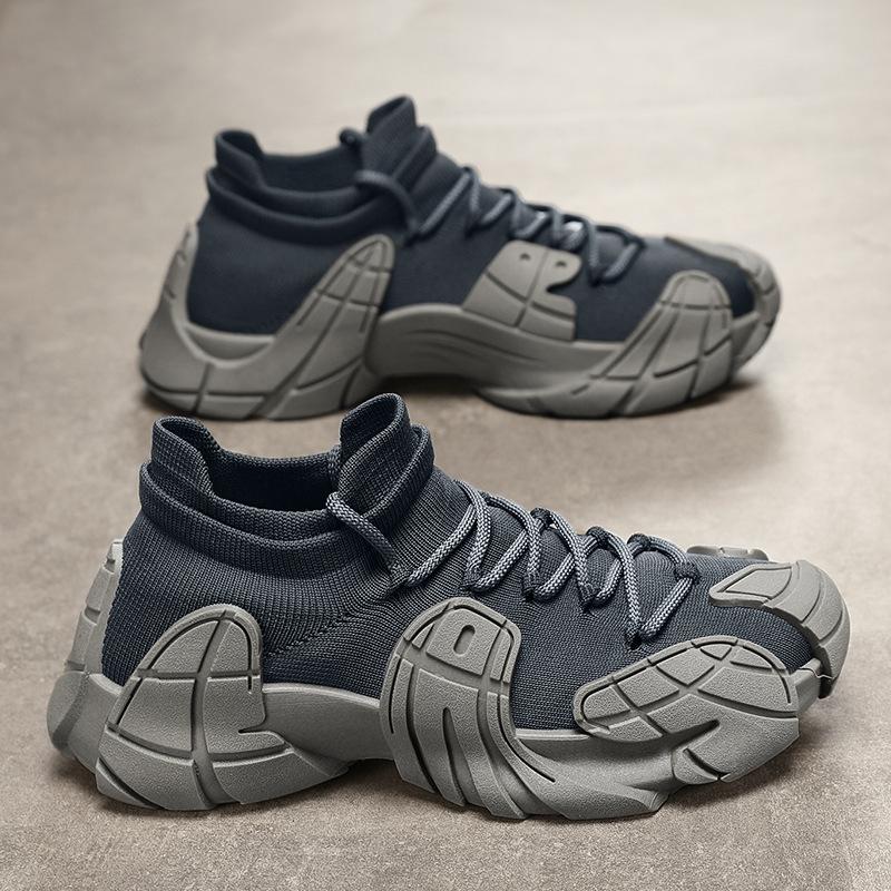 New couple flying woven mecha shoes octopus socks shoes platform sports shoes casual running dad shoes