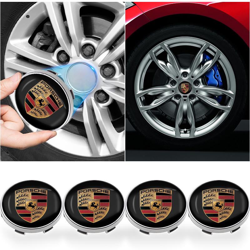 4 stk 60MM Bilhjul Senter Navkapsel Biltilbehør For Porsche Boxster Cayenne Panamera Macan Cayman 911 918 996 917 991