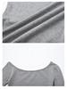 Women's 180g Ribbed Ice Silk Off-the-Shoulder Long Sleeve Top - Autumn Slim Fit, Pure Desire Style