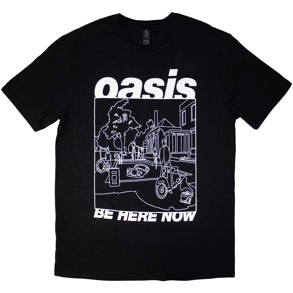 Футболка Oasis Be Here Now Линейный рисунок Высококлассная Роскошная Для мужчин и женщин Топ Y2k Лето 2026 4XL