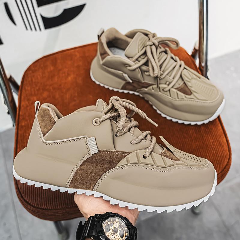 Male Sneakers Fashion Skateboard Shoes For Men Non-Slip Sports Athletic Man Autumn Running Outdoor Comfort Leather Cheap Leather
