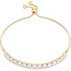 Amazon Essentials 14K Gold or Sterling Silver Plated Adjustable Cubic Zirconia Tennis Bracelet 9.5"