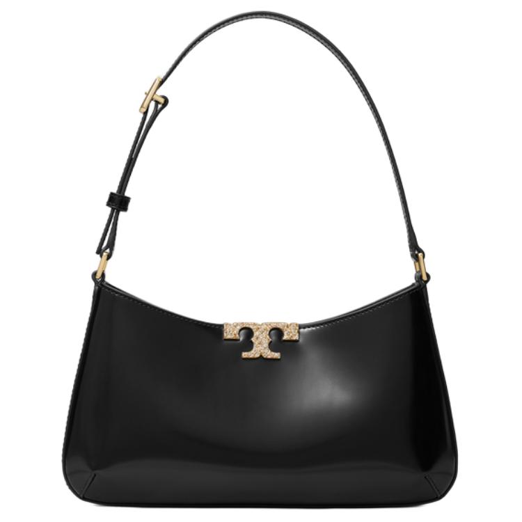 

Tory Burch Eleanor Logo Leather Tote Shoulder Bag Women bags Black 178143-001 Basic Set (Bag+Dust Bag)