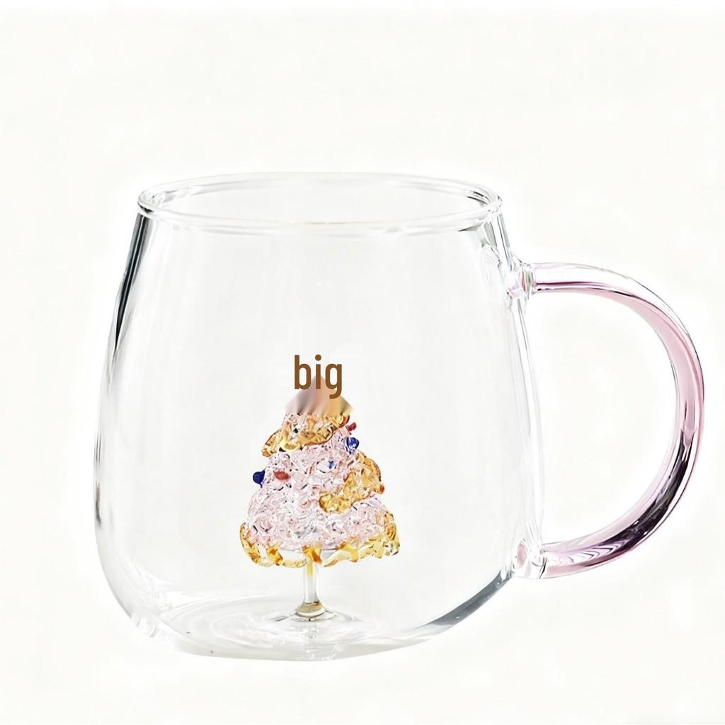 Tazza da Latte in Vetro Creativa 3D Albero di Natale Resistente al Calore