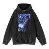 Cotone Pesante Lavato Retrò, Maglione Retrò Streetwear Anime con Cappuccio 440G