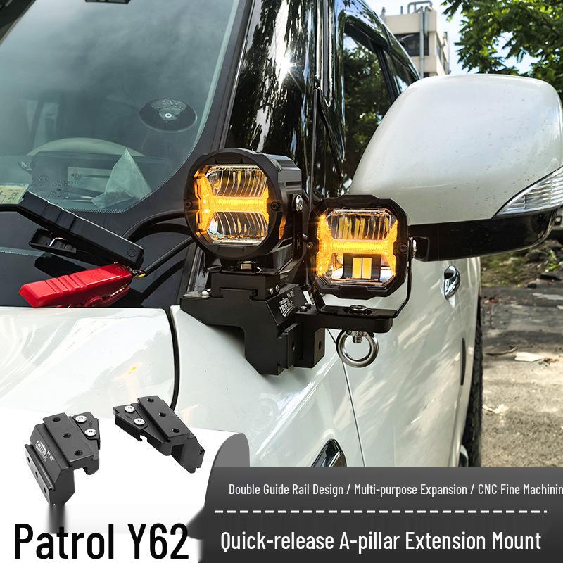 Nissan Patrol Y62 LED Spotlight Quick-Release A-Pillar Bracket