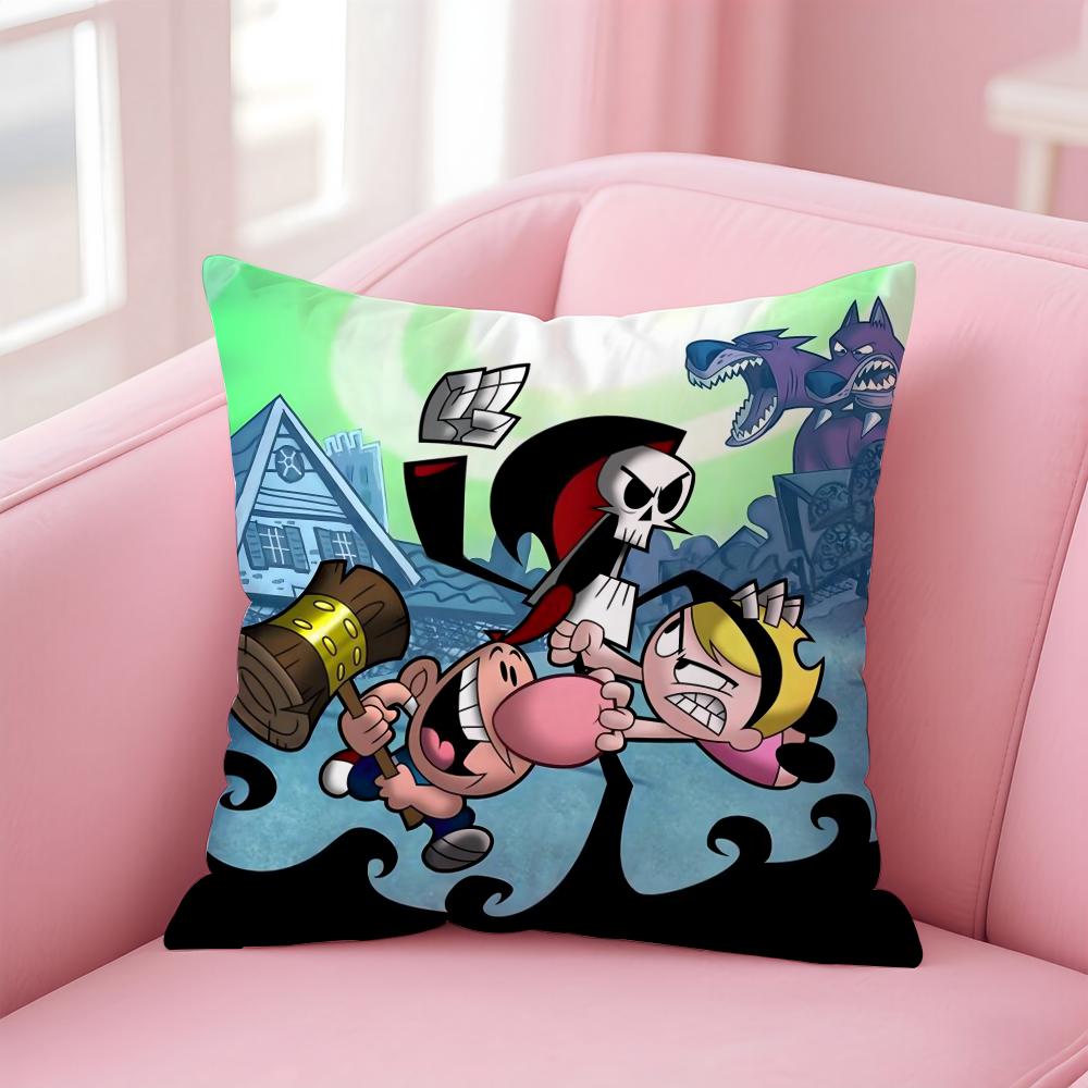 B-Billy & Mandy'sAdventure Cushion Cover Comfortable Reversible Pillow Cover Ideal for Car Sofa Bedroom & Beyond