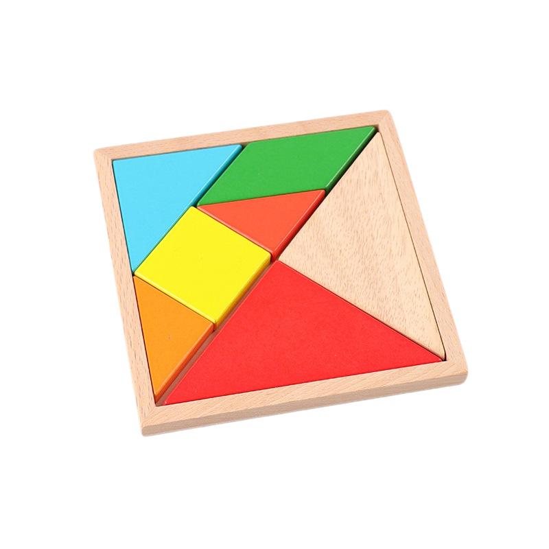 Tangram Educational Wooden Jigsaw Puzzle - First Grade Math Teaching Aid