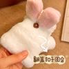Cute plush women's season thickened half finger flip plush cold ride