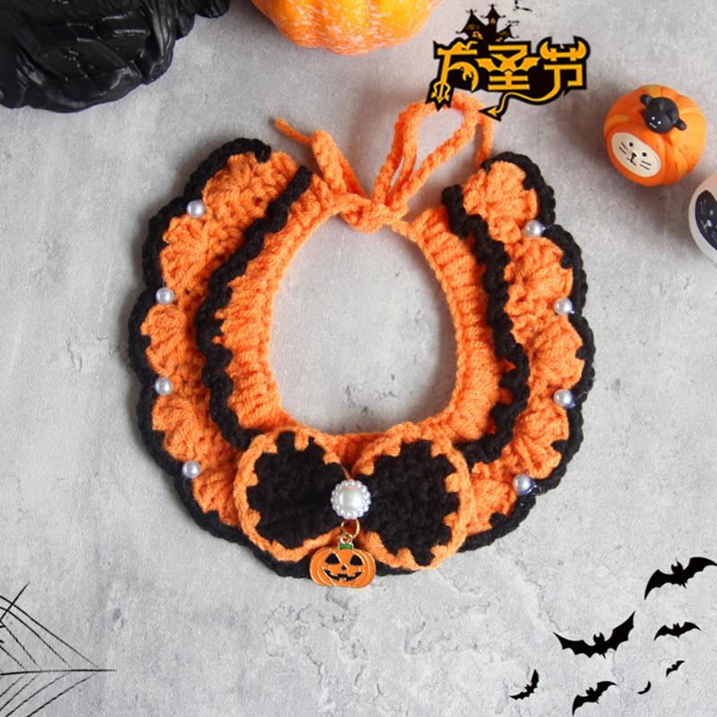 Halloween Christmas Cat Collar Pet Scarf Accessorie Cute Cat Clothing Decoration Pet Clothes for Cat Halloween Decoration