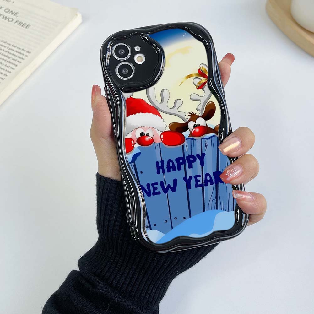 

Samsung Galaxy A25 для iPhone 15 Xiaomi Poco X6 Redmi Huawei Honor 90 Чехлы для телефонов A2 Новогодний рождественский дизайн арт-эксклюзив Кремовый узор Мягкий чехол Samsung A05 чёрный