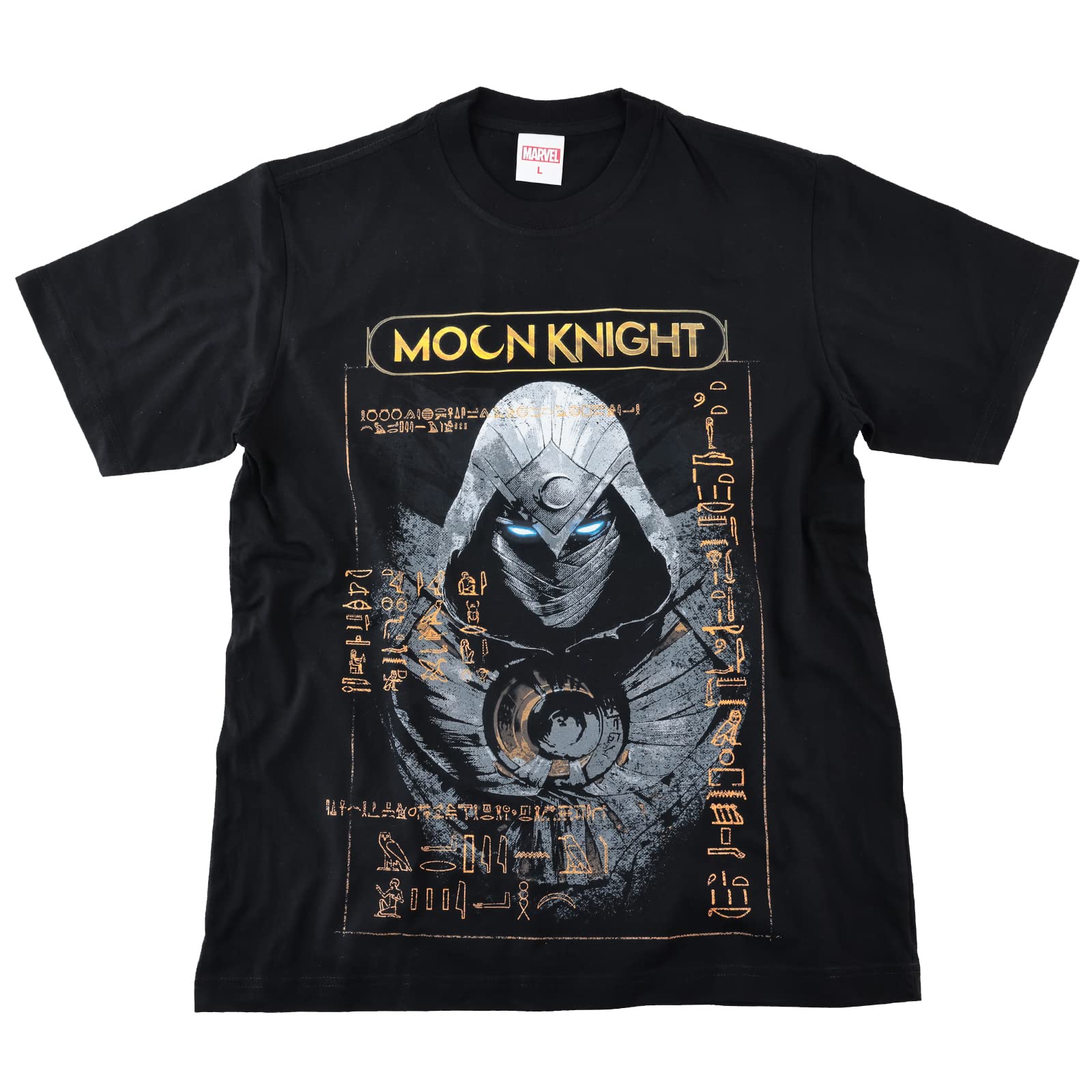 

EVERSOUL Marvel Moon Knight Short Sleeve T-Shirt, American Comic Character Merchandise, Men s, Black, Size L [Parallel Import]