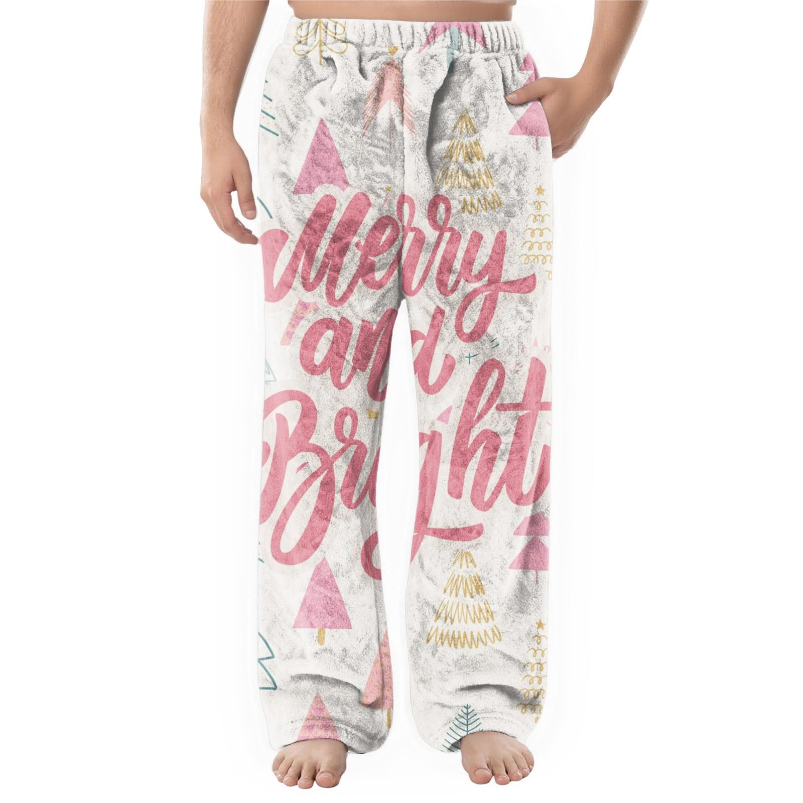 

Мужские фланелевые повседневные брюки с карманом, Повседневные брюки с принтованным карманом, Домашние брюки для сна M