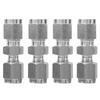 4Pcs Compression Tube Adapter 304 Stainless Steel DoubleFerrule Straight Reducer Union
