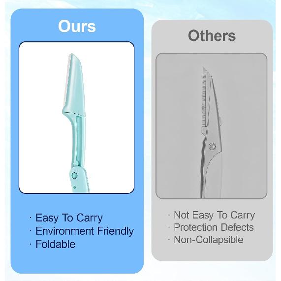 6PCS Eyebrow Razor for Women, Portable Dermaplaning Razors Tool, Foldable Facial Razors with Protective Cover, Compact Design, Unisex, Suitable for