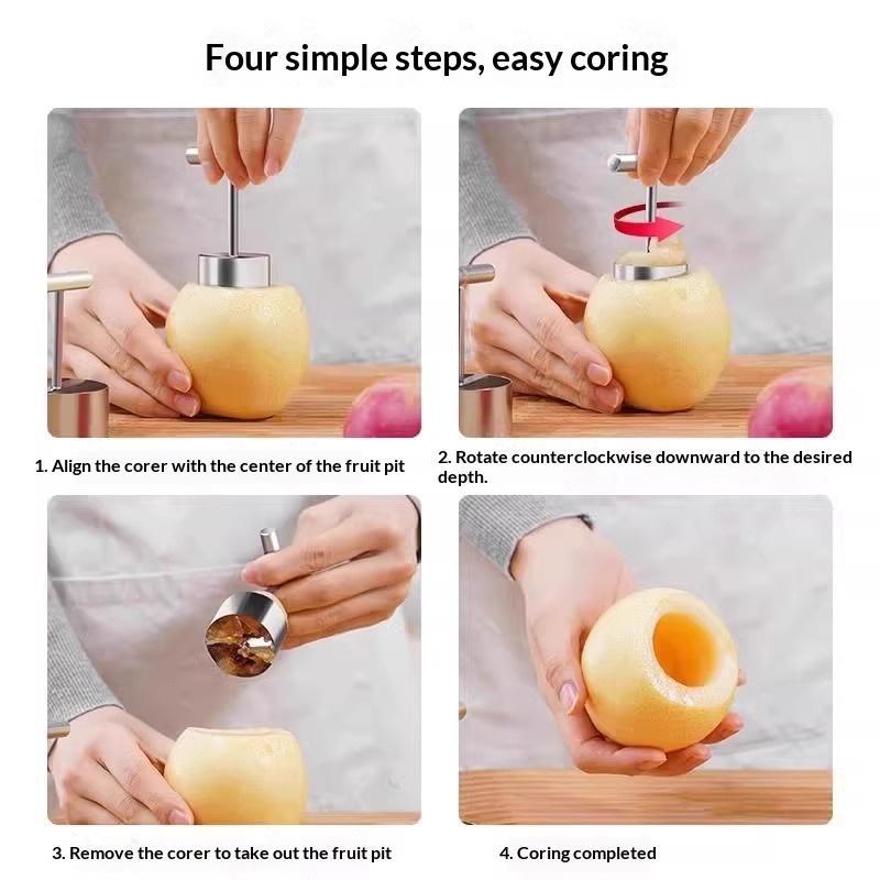 Fruit Core Digger Pear Core Coring Cutter Stainless Steel Fruit Core Pitter Remover Separator For Kitchen Accessories