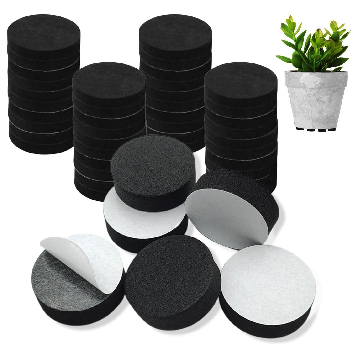 

40Pcs Flower Pot Feet Non-Slip Self-Adhesive EVA Plant Pots Round Heighten Pads Black
