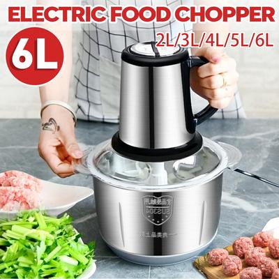500W 3 Speeds 6L Electric Meat Chopper Vegetable Grinder Mincer Food Processor Cutter Slicer 304 Stainless Steel 220V/50HZ