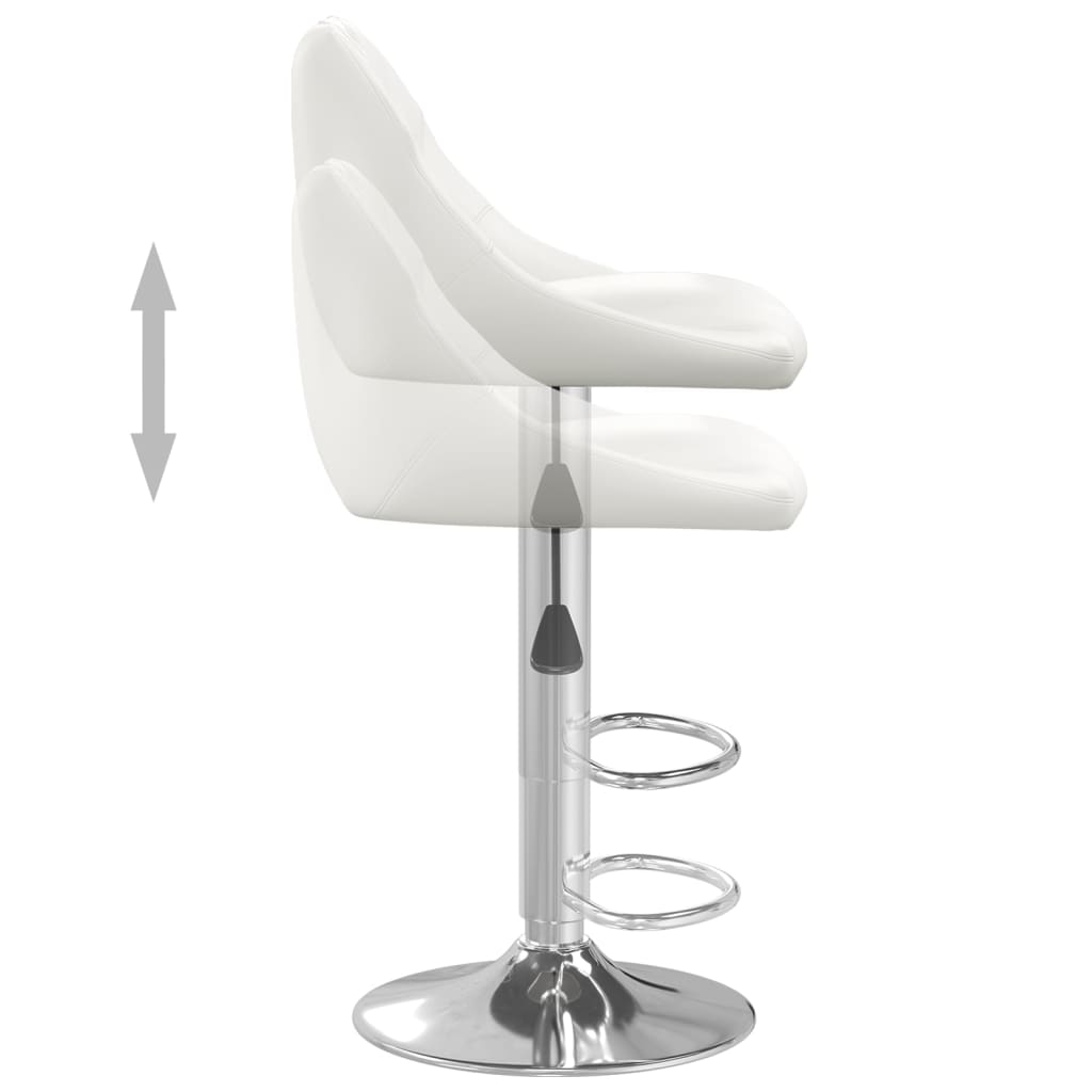 Vidaxl Stołki Barowe, 2 Szt., Białe, Sztuczna Skóra