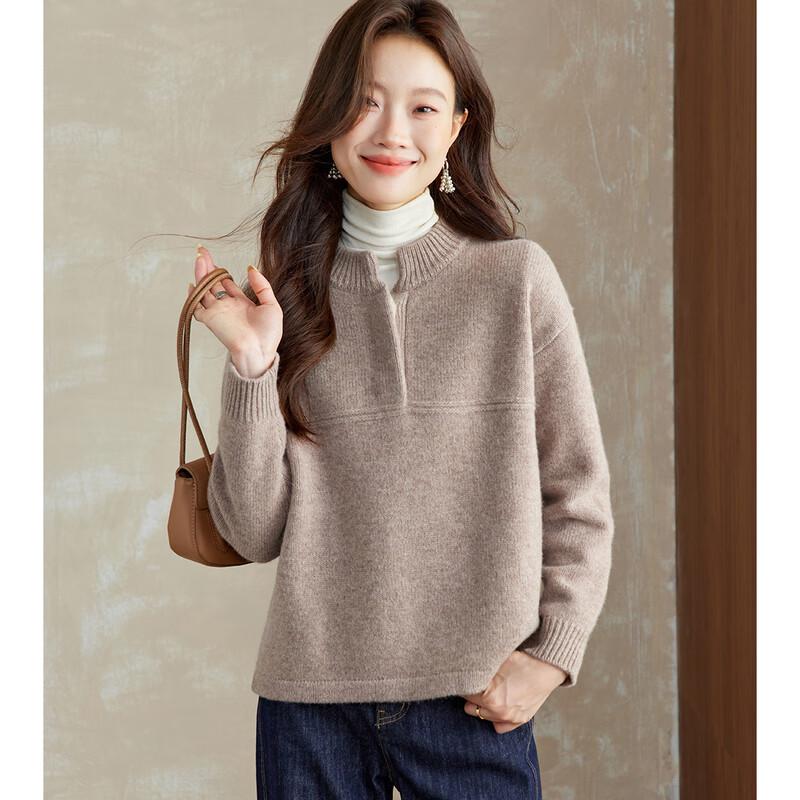 Srcr Women's 100% Wool Thick Crew Neck Sweater