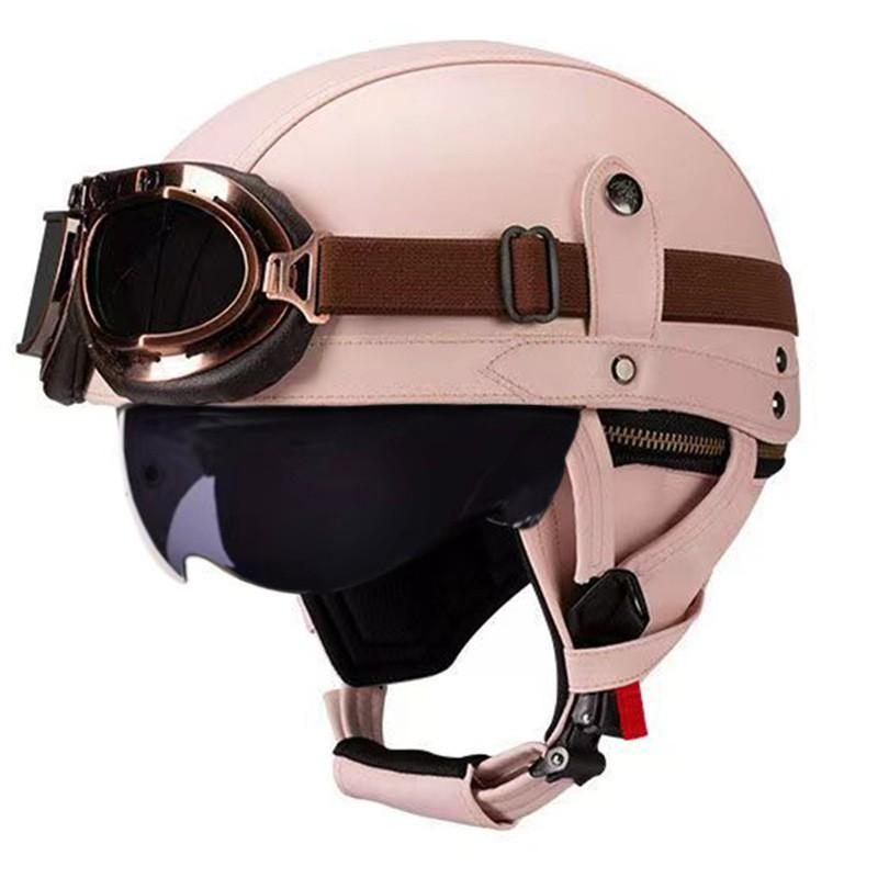 Vintage-Style Open Face Motorcycle Helmet Adults Unisex ABS Half With 3C Certification