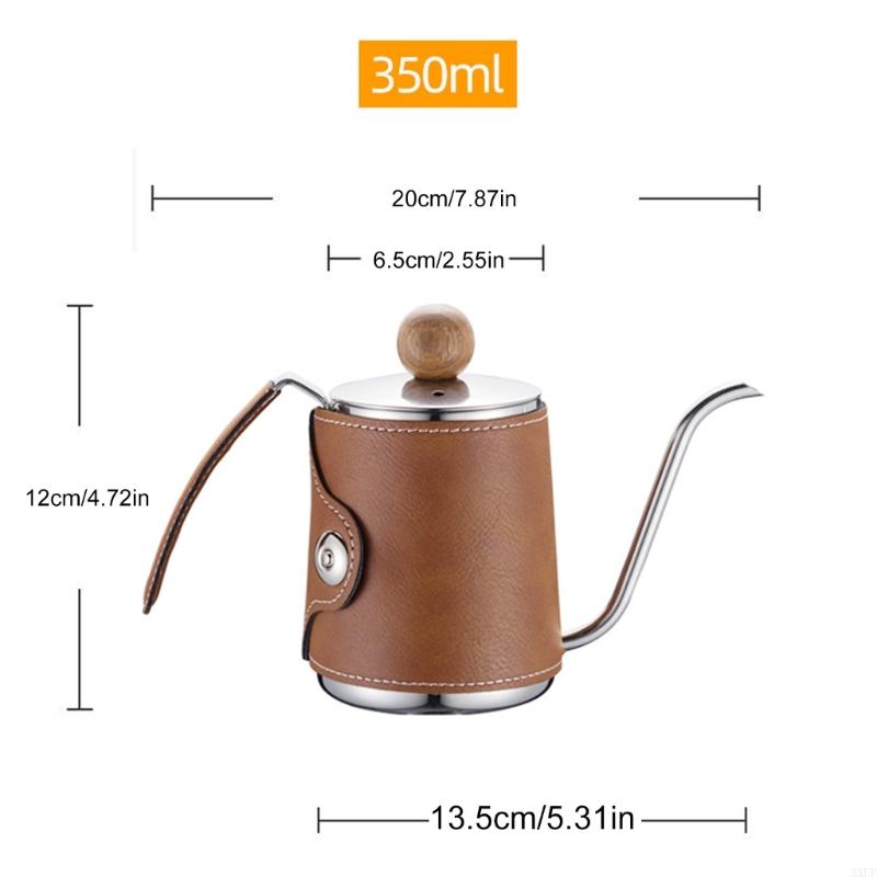 304 Edelstahl Kaffeekanne Praktische Braune Schwanenhalskanne Für Ein Glattes Kaffee-Aufgießerlebnis