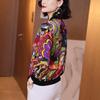 Women's Large Size Chiffon Printed Cardigan: Long-Sleeved Sun Protection Baseball-Style Jacket, Summer 2025 Edition.