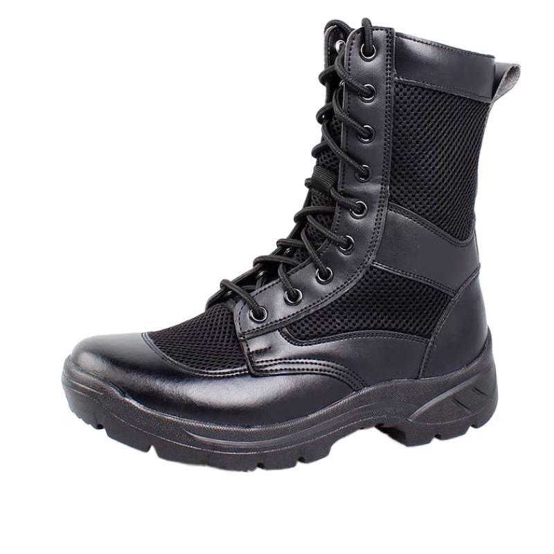 Summer New Zipper Tooling Boots Mesh Breathable Security Shoes Outdoor High-top Hiking Shoes Duty Hiking Martin Boots