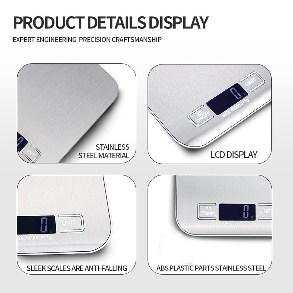 Stainless Steel Electronic Scale LCD Display Digital Scale Snacks Kitchen Scale  Household Use