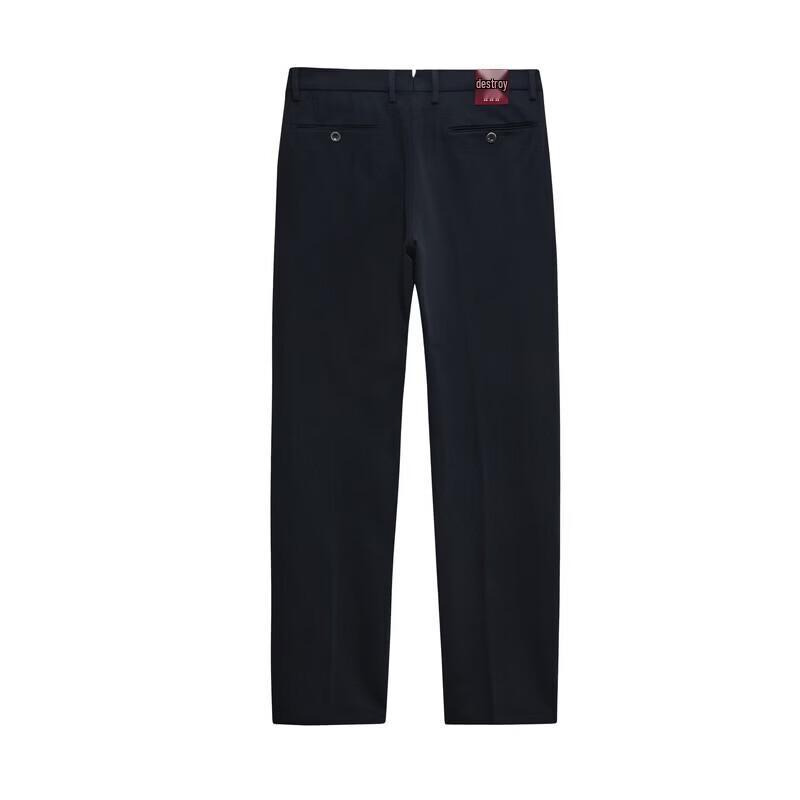 Joeone Men's Wool Blend Straight-Leg Casual Trousers